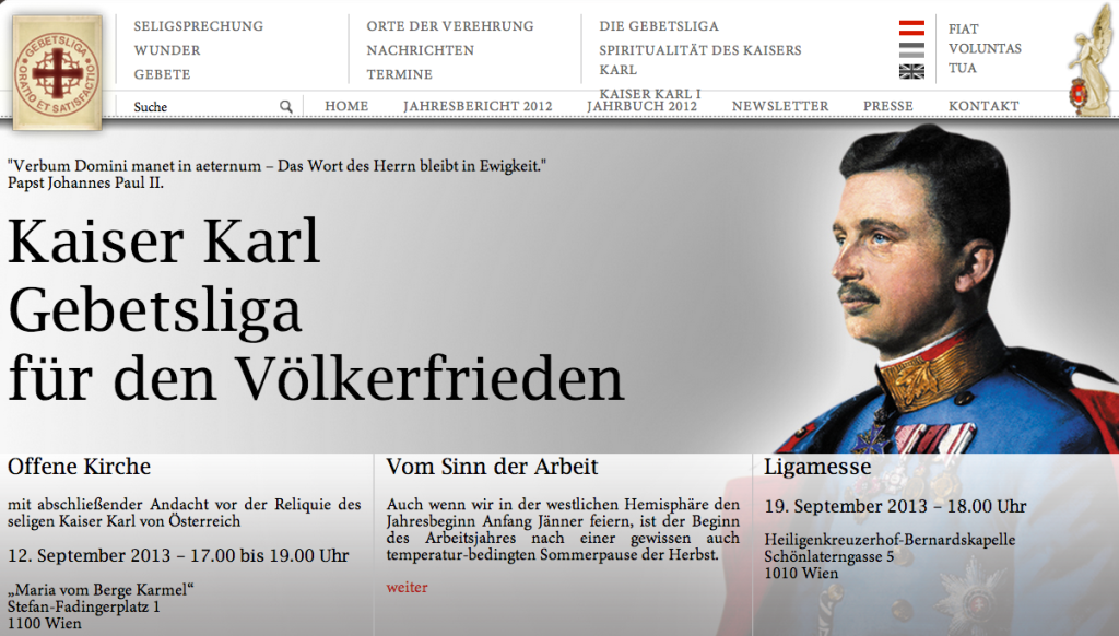 The Kaiser Karl Gebetsliga's German Website